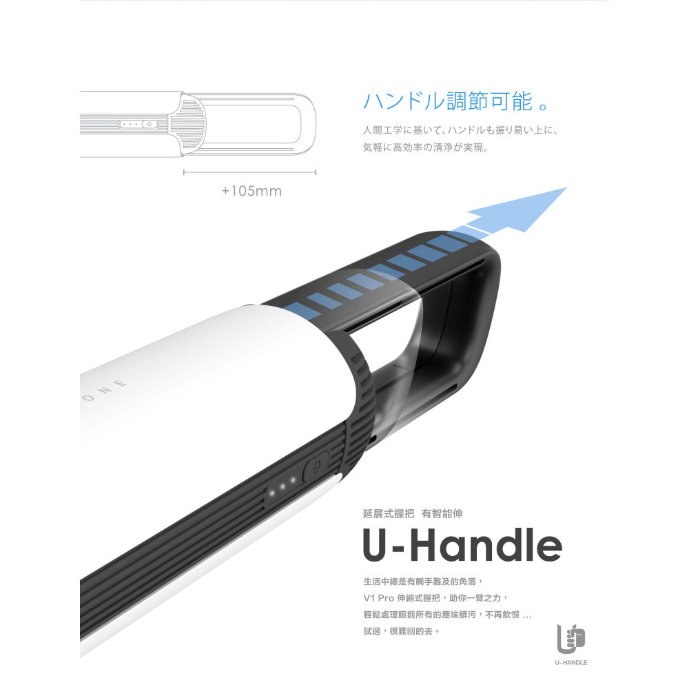 ONPRO UV-V1 Pro二代 USB-C充電式 迷你手持無線吸塵器-細節圖4