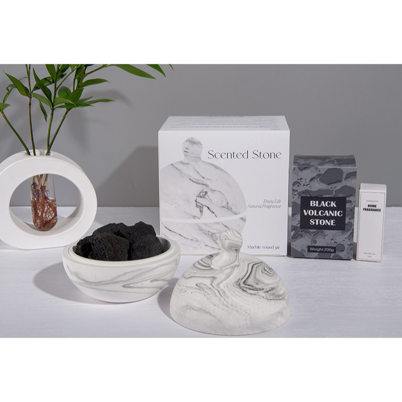 【頂級禮盒套組】大理石擴香石 火山石香薰 香氛精油 香氛石 家居薰香 擴香瓶香氛罐 聖誕節交換禮物 情人節 尾牙贈品-細節圖4