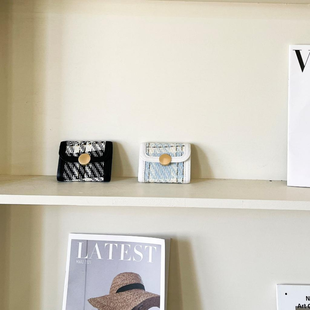 【DOE.FF】 小香風毛呢卡夾 (現+預) 卡夾零錢包 卡片包 短夾 钱包 卡片夾 卡夾包 信用卡包 證件包 迷你錢包-細節圖2