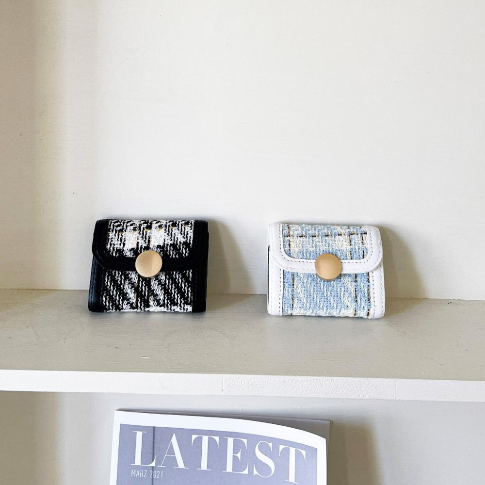 【DOE.FF】 小香風毛呢卡夾 (現+預) 卡夾零錢包 卡片包 短夾 钱包 卡片夾 卡夾包 信用卡包 證件包 迷你錢包-細節圖3