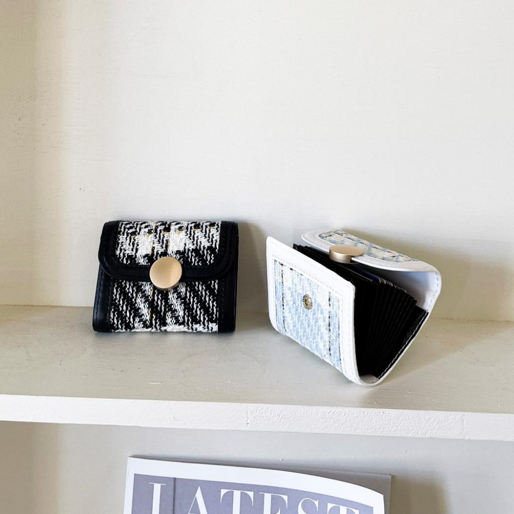 【DOE.FF】 小香風毛呢卡夾 (現+預) 卡夾零錢包 卡片包 短夾 钱包 卡片夾 卡夾包 信用卡包 證件包 迷你錢包-細節圖4