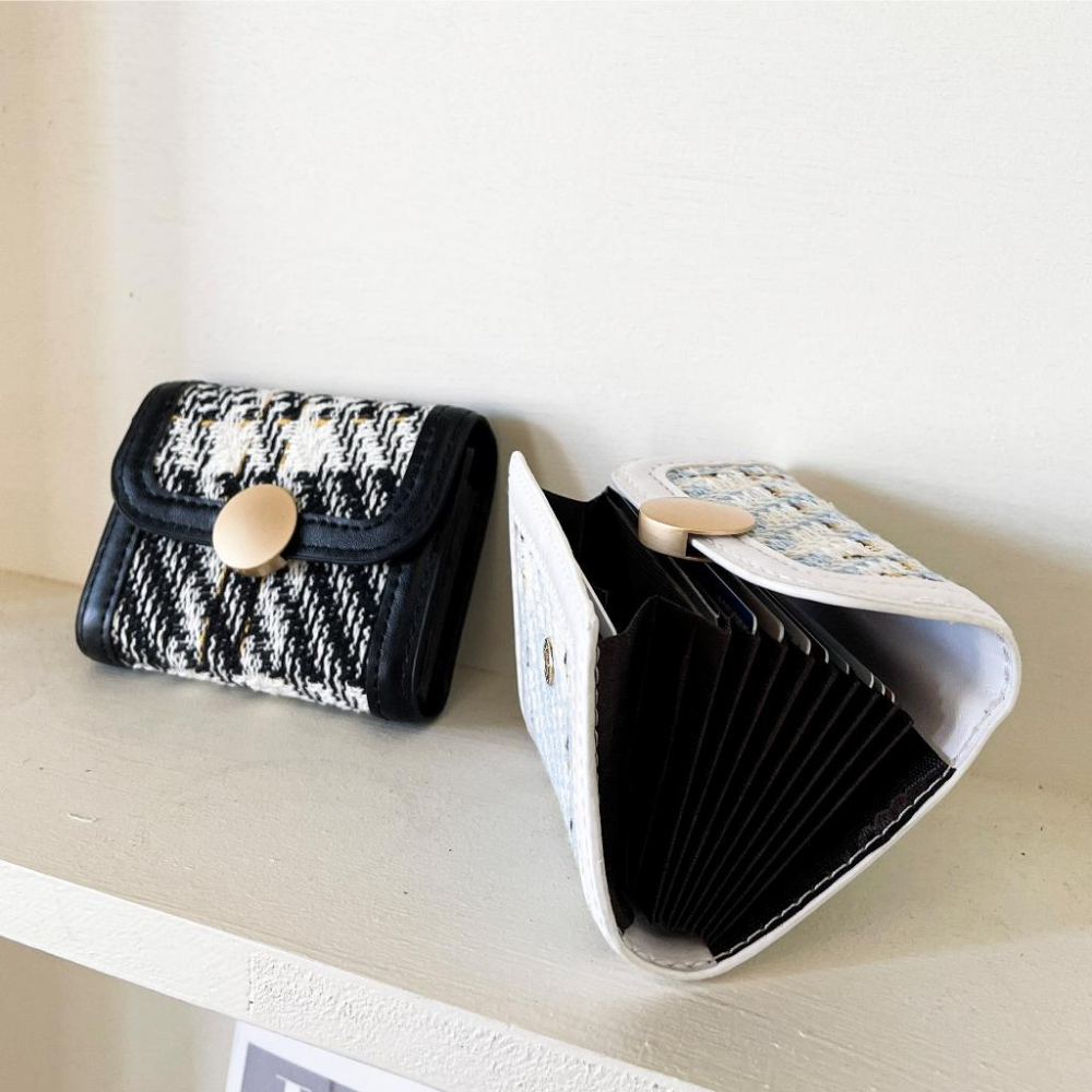 【DOE.FF】 小香風毛呢卡夾 (現+預) 卡夾零錢包 卡片包 短夾 钱包 卡片夾 卡夾包 信用卡包 證件包 迷你錢包-細節圖5