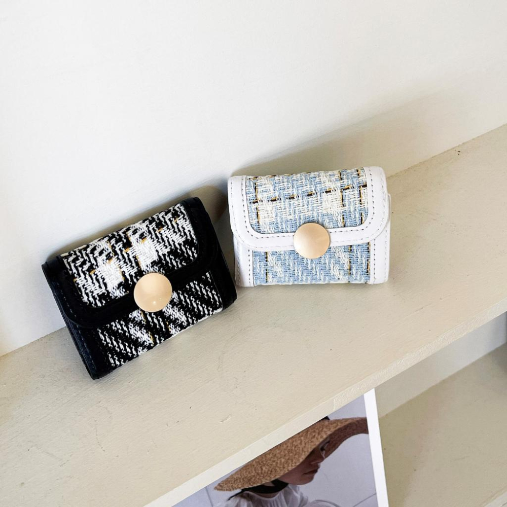 【DOE.FF】 小香風毛呢卡夾 (現+預) 卡夾零錢包 卡片包 短夾 钱包 卡片夾 卡夾包 信用卡包 證件包 迷你錢包-細節圖6