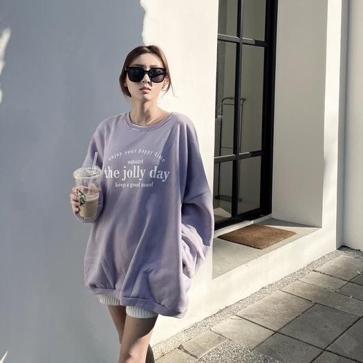 【DOE.FF】印字刷毛口袋寬鬆大學T｜現貨｜長T 內刷毛衛衣 情侶大學T 寬鬆T 韓版 韓國 上衣女-細節圖2