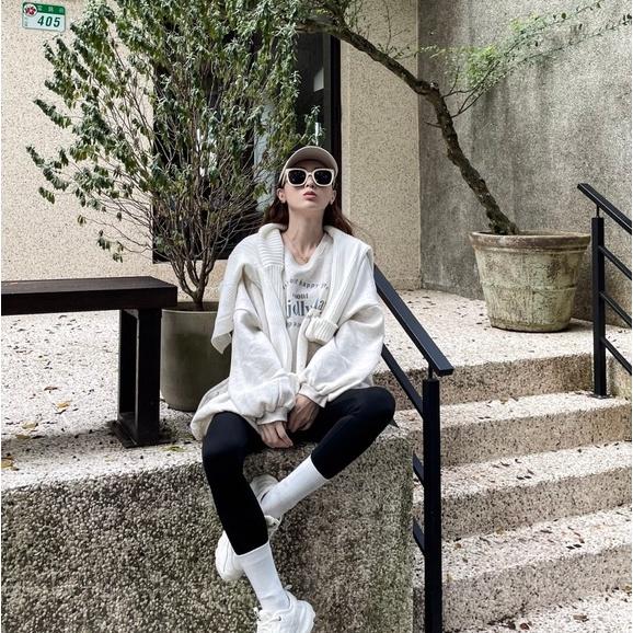 【DOE.FF】印字刷毛口袋寬鬆大學T｜現貨｜長T 內刷毛衛衣 情侶大學T 寬鬆T 韓版 韓國 上衣女-細節圖7