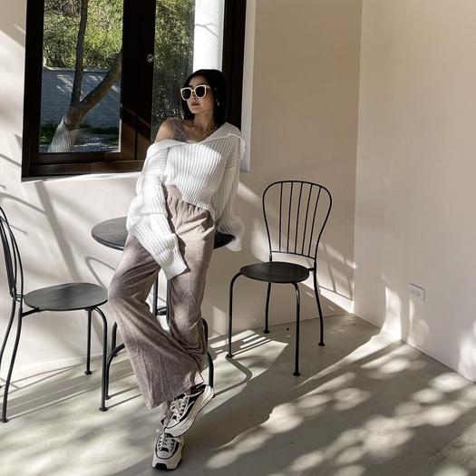 【DOE.FF】韓國隨性慵懶三件套SET | 現貨 | 棉套裝 棉寬褲 針織毛衣 棉背心 毛衣女 INS風 套裝-細節圖5