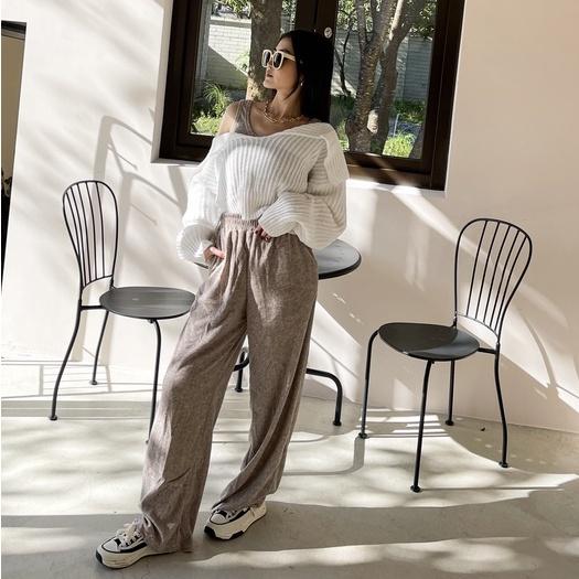 【DOE.FF】韓國隨性慵懶三件套SET | 現貨 | 棉套裝 棉寬褲 針織毛衣 棉背心 毛衣女 INS風 套裝-細節圖7