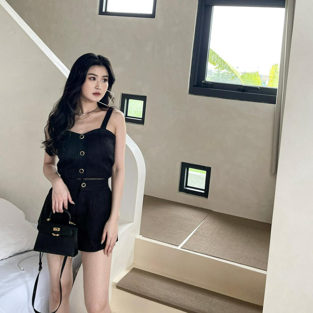 【DOE.FF】氣質小香背心套裝 (現貨)  套裝女 休閒套裝 運動套裝 氣質套裝 甜美套裝 背心女 小香風 短褲女-細節圖3