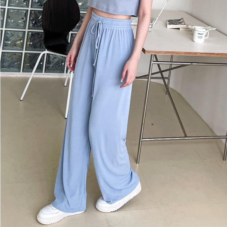 【DOE.FF】 涼感抽繩寬褲 (現貨+預購) 西裝褲 寬褲 闊腿褲 長褲女 顯瘦長褲 寬褲女 雪紡長褲 高腰長褲 女裝-細節圖6