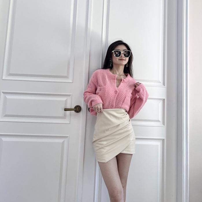 【DOE.FF】亮麗針織開釦毛衣｜現貨｜針織外套 針織上衣 毛衣女 毛衣外套 外套女 打底衫 針織衫 韓國女裝 秋冬女-細節圖4