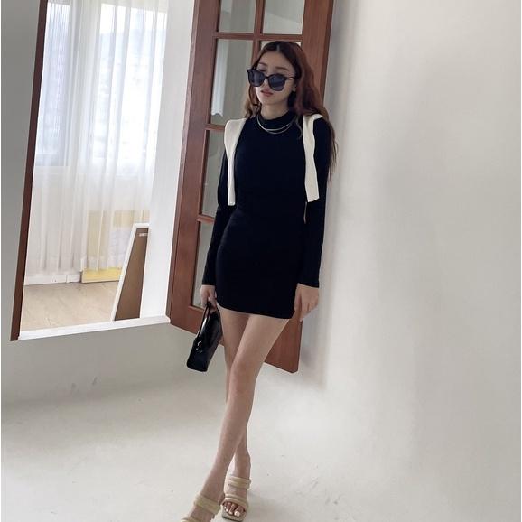 【DOE.FF】 歐美立領刷毛連身短洋｜現貨｜包臀洋裝 連身裙 連身短洋 辣妹短洋 包臀短洋 高領洋裝 高領毛衣-細節圖6