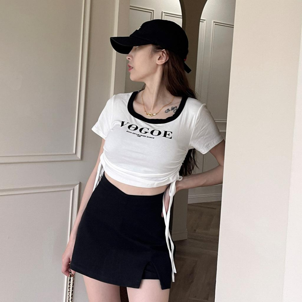 【DOE.FF】 開衩V褲頭彈力褲裙 (現+預) 短裙 a字裙 褲裙 牛仔裙 西裝短裙 裙子女 魔術褲 顯瘦短裙 女裝-細節圖9