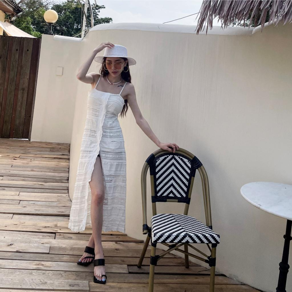 【DOE.FF】 渡假蕾絲細帶長洋 (現貨) 洋裝 連身裙 顯瘦洋裝 長洋 渡假洋裝 背心洋裝 背心女-細節圖3