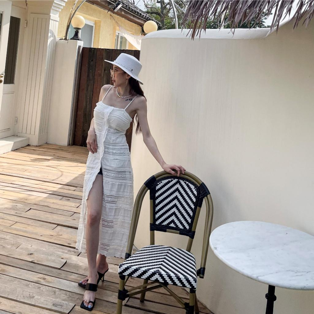 【DOE.FF】 渡假蕾絲細帶長洋 (現貨) 洋裝 連身裙 顯瘦洋裝 長洋 渡假洋裝 背心洋裝 背心女-細節圖4