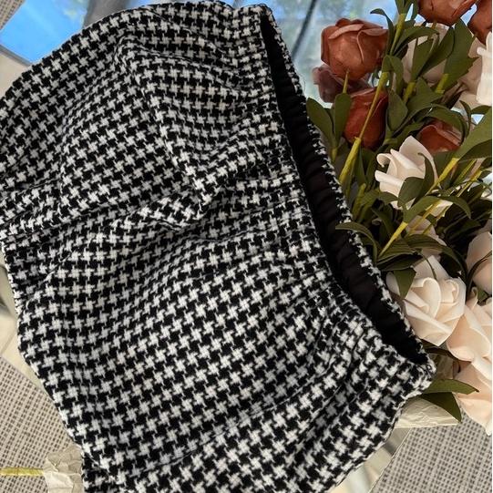 【DOE.FF】千鳥格毛呢抹胸BRATOP｜現貨｜ 背心女 女裝 bratop 露肩上衣 辣妹上衣 歐美上衣 顯胸上衣-細節圖5