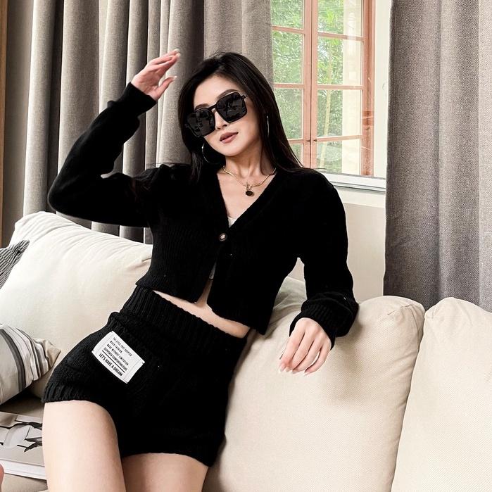 【DOE.FF】歐美V領織紋兩件套｜現貨｜女裝 秋冬 毛衣 針織外套 短版上衣 套裝女 背心女打底衫 針織衫 套裝女-細節圖5