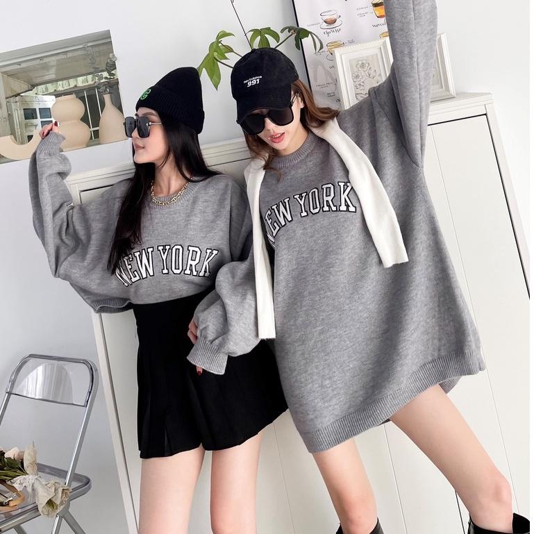 【DOE.FF】美式刺繡情侶毛衣．現貨．情侶裝 毛衣 秋冬 大學T oversize 女裝 短板上衣 韓國 韓版 打底衫-細節圖5