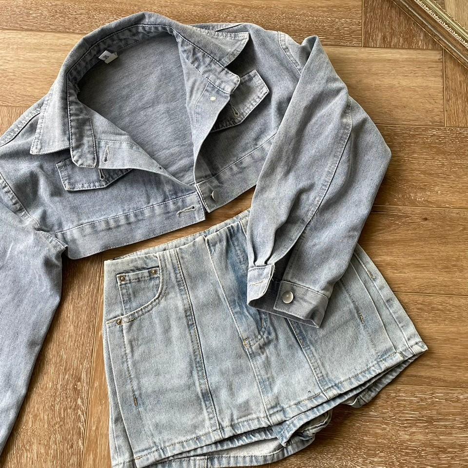 【DOE.FF】 造型牛仔褲裙 (現貨) 短裙 牛仔短裙 a字裙 褲裙 牛仔裙 牛仔短褲 短褲女 短裙女 短褲女-細節圖9