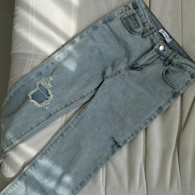 【DOE.FF】 割破八分牛仔小腳褲 (現+預) 長褲女 牛仔長褲 緊身褲 顯瘦長褲 牛仔褲 魔術褲 女裝-細節圖7