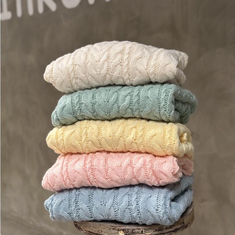 【DOE.FF】彩麻花寬毛衣｜現貨｜寬鬆毛衣 下半身失蹤 長版毛衣 韓國 毛衣女 Ｖ領毛衣 韓國 韓版 oversize-細節圖8