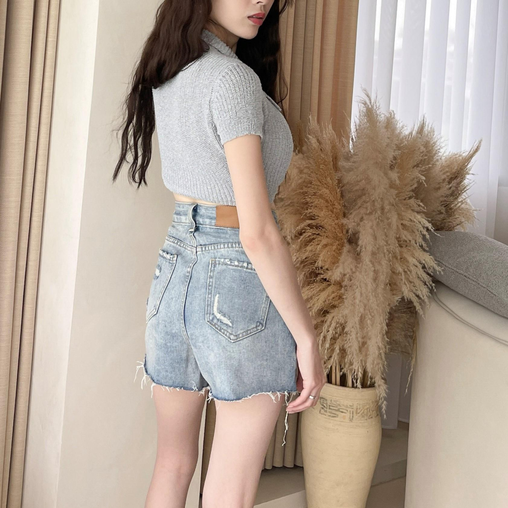 【DOE.FF】 復古排釦牛仔褲裙 (現貨) 短裙 牛仔短裙 a字裙 褲裙 牛仔裙 裙子女 迷你裙 包臀短裙 女裝-細節圖4