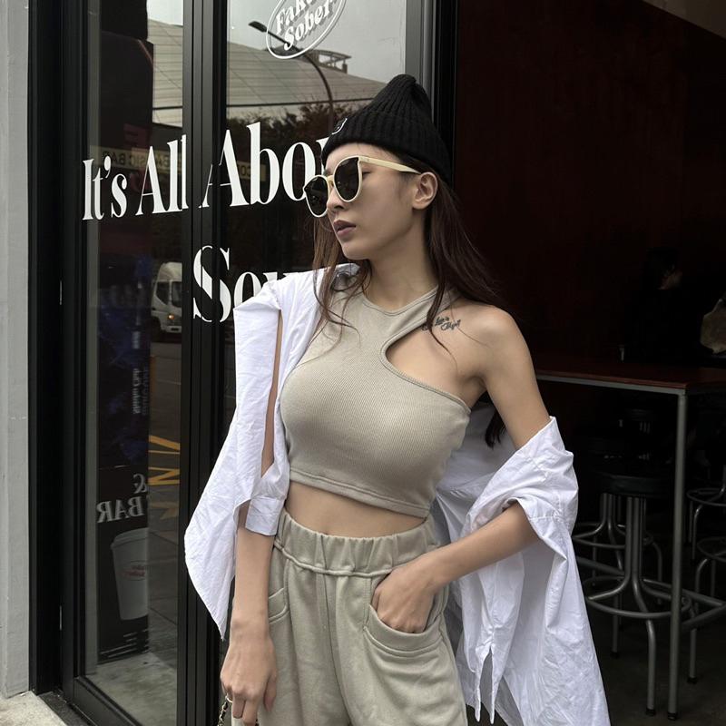 【DOE.FF】休閒辣寬褲套裝 (現貨+預購) 套裝女 背心女 寬褲 闊腿褲 顯瘦長褲 棉寬褲 高腰長褲 女裝 上衣女-細節圖7