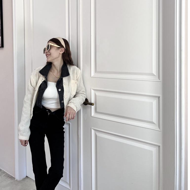 【DOE.FF】韓國褲頭反摺牛仔喇叭褲 ｜現貨｜長褲女 正韓 韓標 牛仔褲 牛仔長褲 喇叭褲 合身長褲 INS風 長褲-細節圖4