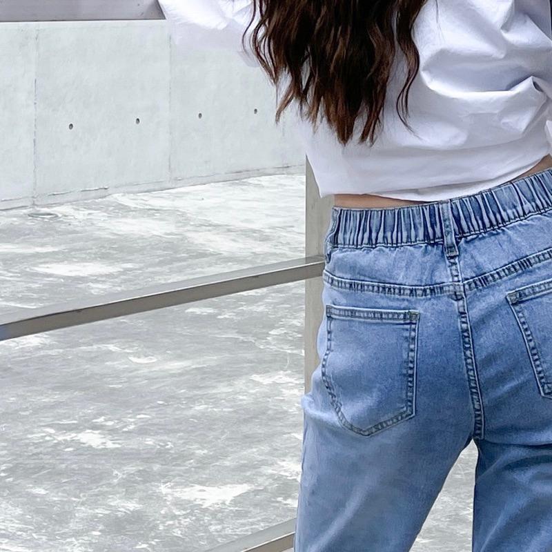 【DOE.FF】 高腰率性男友長褲 (現+預)牛仔褲 牛仔長褲 長褲女 牛仔褲女 直筒褲 顯瘦長褲 高腰長褲 寬褲 女裝-細節圖4