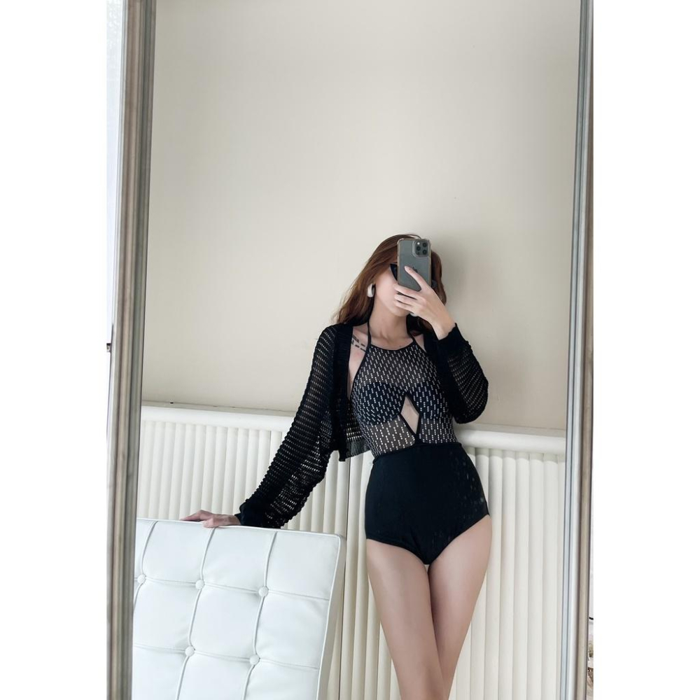 【DOE.FF】假兩件式連身bikini  (現貨) 比基尼 泳衣 辣妹風 歐美風 女裝 套裝女 性感內衣-細節圖5