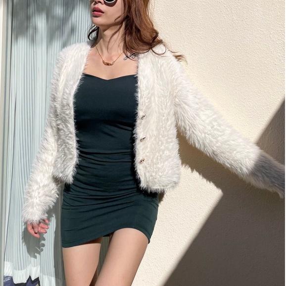 【DOE.FF】 歐美桃心裸肩包臀短洋｜現貨｜ 洋裝 連身裙 短裙 包臀裙 辣妹 上衣女 一字領洋裝-細節圖4