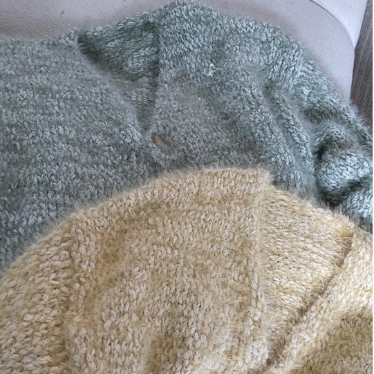 【DOE.FF】銀蔥厚磅針織外套｜現貨｜針織外套 韓國 女裝 毛衣女 秋冬 上衣女 下半身失蹤 一字領-細節圖4