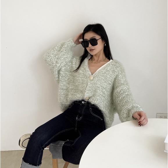 【DOE.FF】銀蔥厚磅針織外套｜現貨｜針織外套 韓國 女裝 毛衣女 秋冬 上衣女 下半身失蹤 一字領-細節圖6