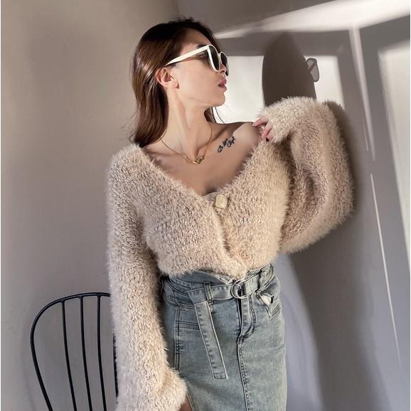 【DOE.FF】銀蔥厚磅針織外套｜現貨｜針織外套 韓國 女裝 毛衣女 秋冬 上衣女 下半身失蹤 一字領-細節圖7