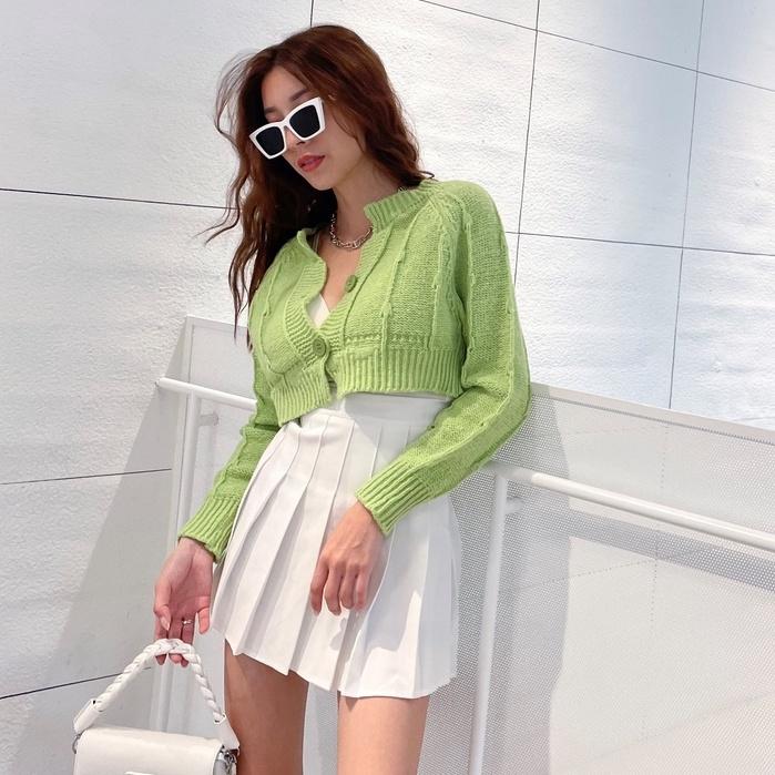 【DOE.FF】學院風百摺裙 (現貨) 百褶裙 學院風 高腰短裙 辣妹 高腰褲裙 顯瘦短裙 A字裙-細節圖2