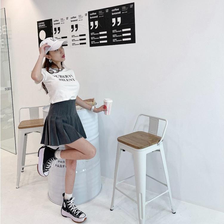 【DOE.FF】學院風百摺裙 (現貨) 百褶裙 學院風 高腰短裙 辣妹 高腰褲裙 顯瘦短裙 A字裙-細節圖4