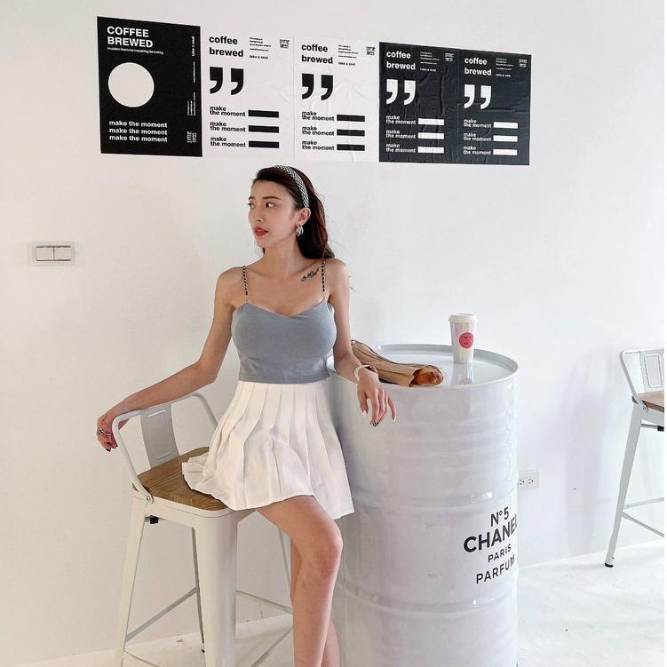 【DOE.FF】學院風百摺裙 (現貨) 百褶裙 學院風 高腰短裙 辣妹 高腰褲裙 顯瘦短裙 A字裙-細節圖6