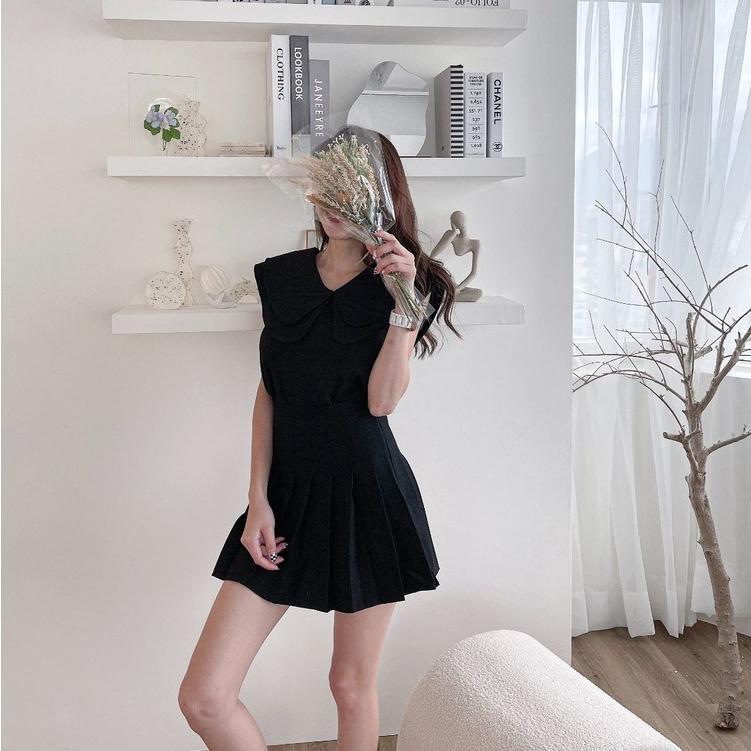 【DOE.FF】學院風百摺裙 (現貨) 百褶裙 學院風 高腰短裙 辣妹 高腰褲裙 顯瘦短裙 A字裙-細節圖7