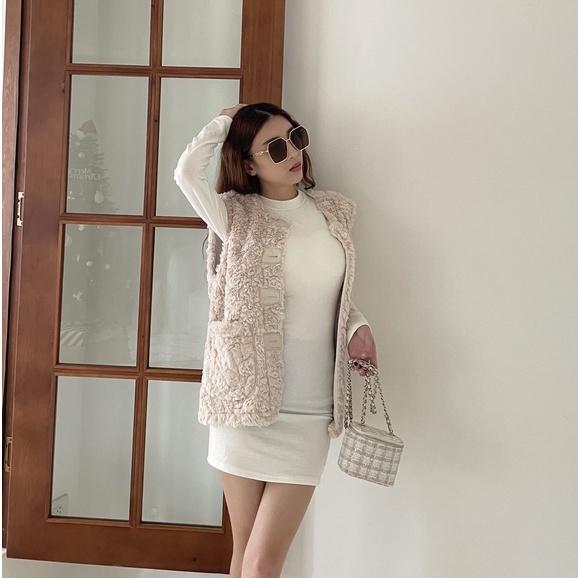 【DOE.FF】棉花糖毛毛質感背心外套｜現貨｜保暖外套 夾克 馬甲外套 毛毛外套 水貂毛 大衣女 厚外套 秋冬外套 女裝-細節圖4