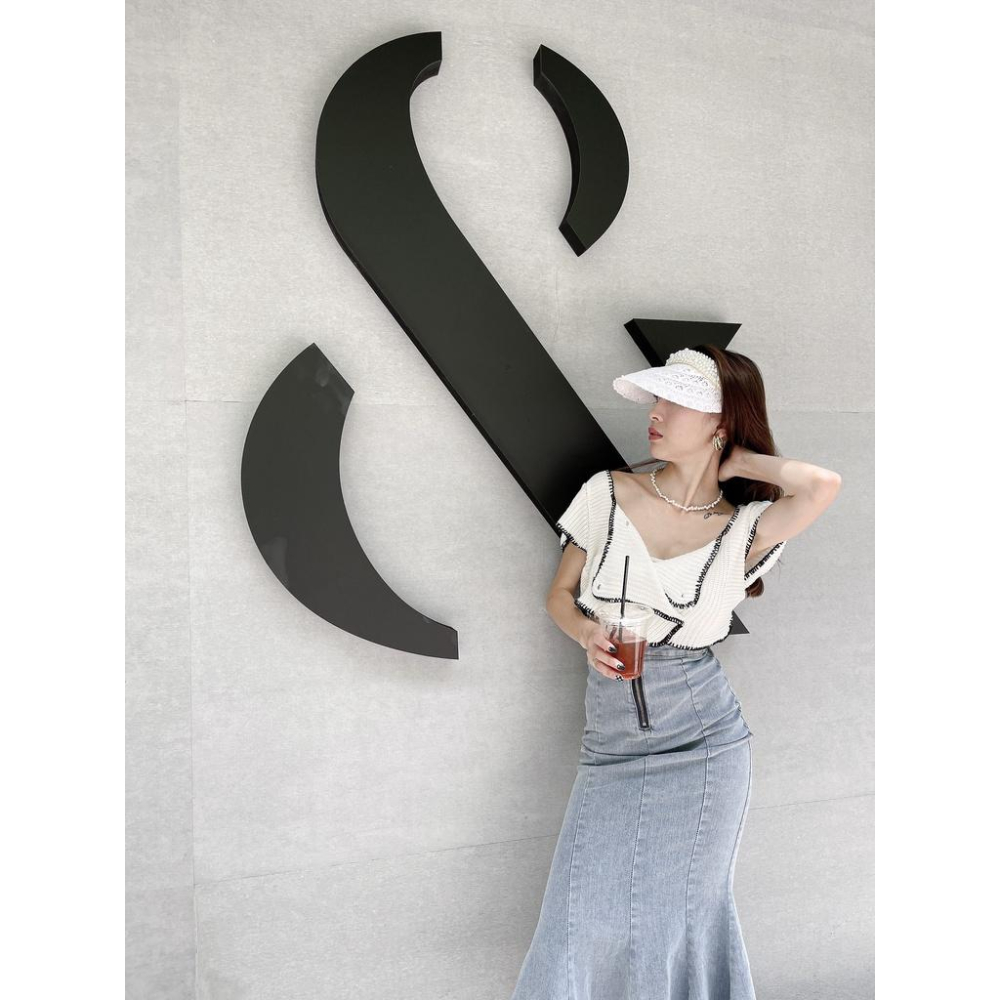 【DOE.FF】小香織紋開釦上衣｜現貨｜針織外套 針織上衣 小香風 毛衣女 小外套 短版上衣 短袖上衣 秋冬女-細節圖6