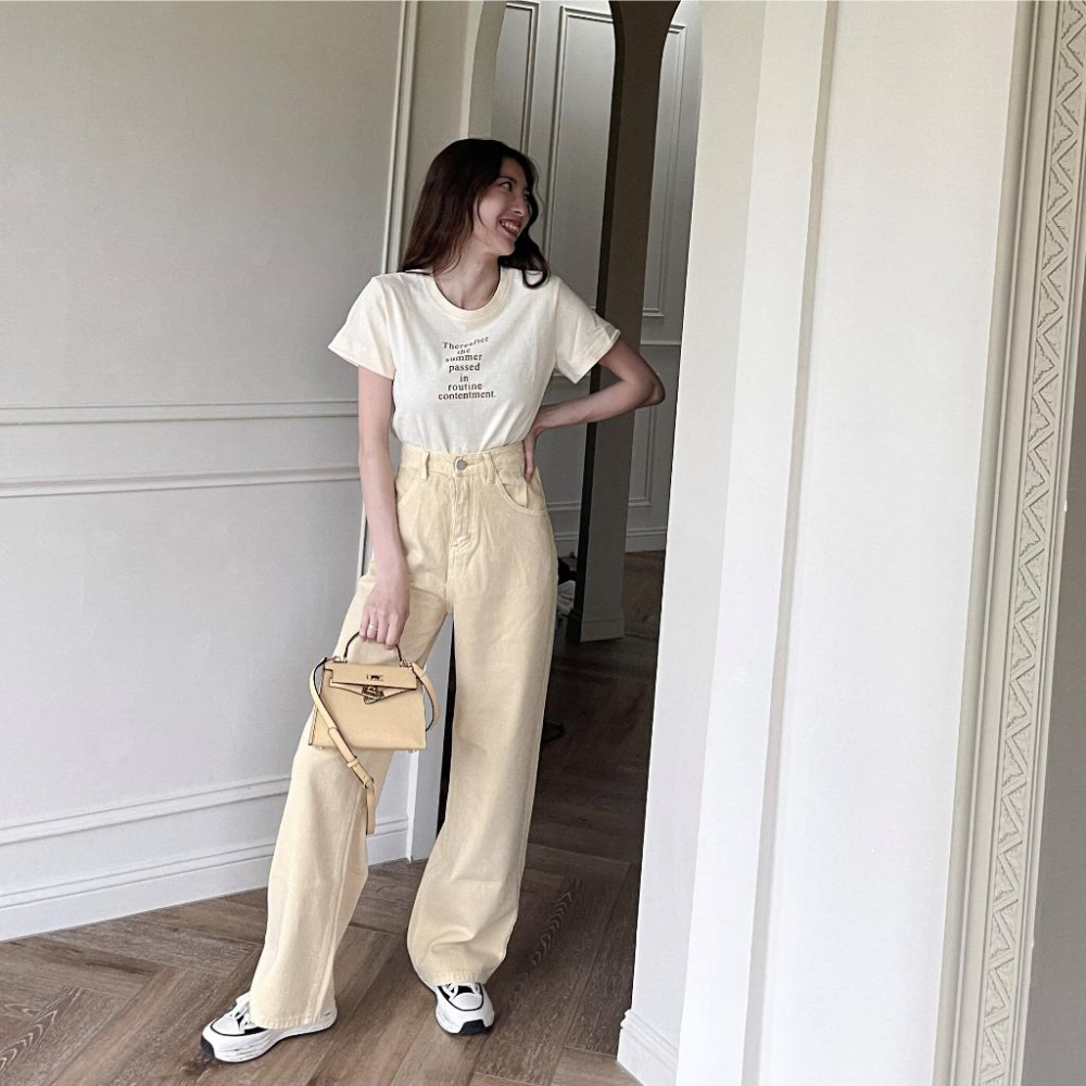 【DOE.FF】韓國亮色牛仔寬褲 (現貨) 牛仔褲 長褲女 寬褲 直筒褲 顯瘦長褲 男友褲 高腰長褲 落地長褲 女裝-細節圖3