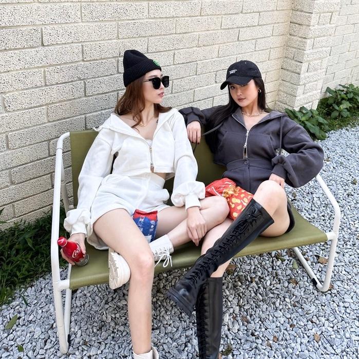 【DOE.FF】 韓國QQ休閒內刷毛套裝SET｜現貨｜連帽外套 A字短褲 休閒套裝 運動套裝-細節圖2