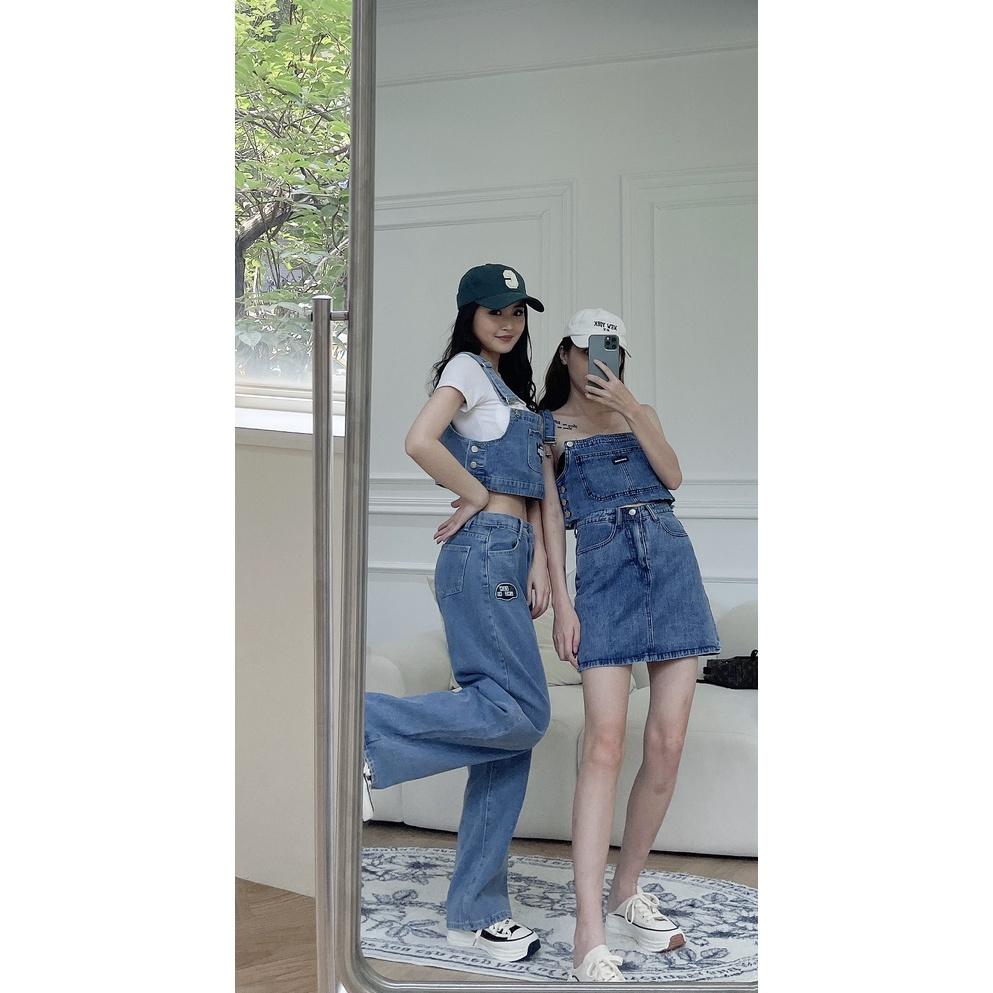 【DOE.FF】 標籤牛仔吊帶套裝 ❘ 現貨·福利品 ❘ 牛仔套裝 牛仔裙 牛仔背心 兩件式套裝 韓版 韓國 SET-細節圖4