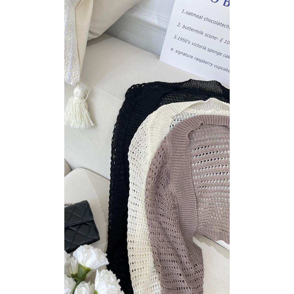 【DOE.FF】砍肩針織遮陽薄外套｜現貨｜ 外套女 韓國 韓版 防曬衫 長袖外套 針織外套 短版外套-細節圖2