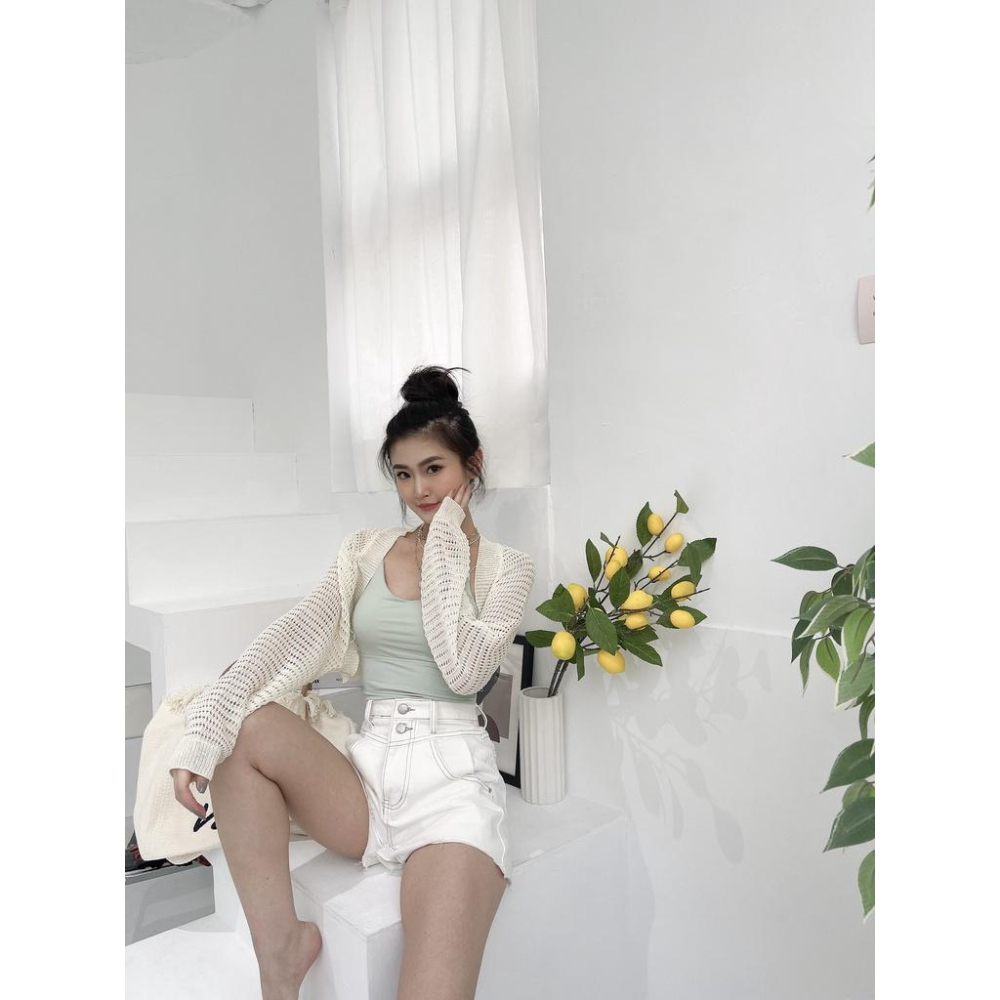 【DOE.FF】砍肩針織遮陽薄外套｜現貨｜ 外套女 韓國 韓版 防曬衫 長袖外套 針織外套 短版外套-細節圖9