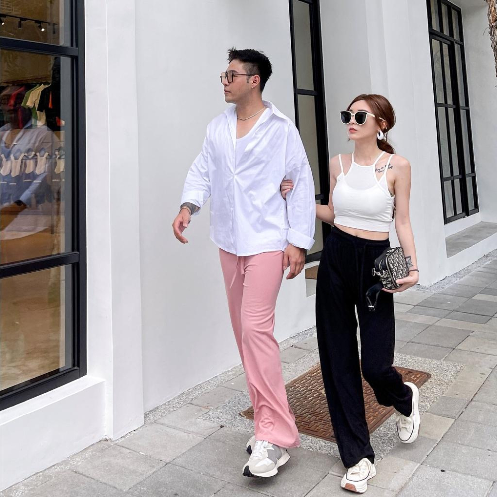 【DOE.FF】涼感面膜寬褲 (現貨) 寬褲 長褲女 顯瘦長褲 休閒長褲 高腰長褲 闊腿褲 居家服 運動長褲 女裝-細節圖2