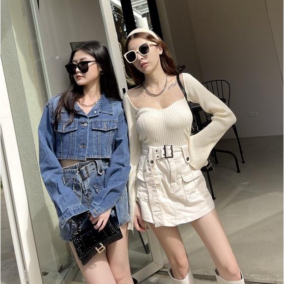 【DOE.FF】 俐落超短不修邊牛仔外套｜現貨｜牛仔外套短版 女生 韓版-細節圖2