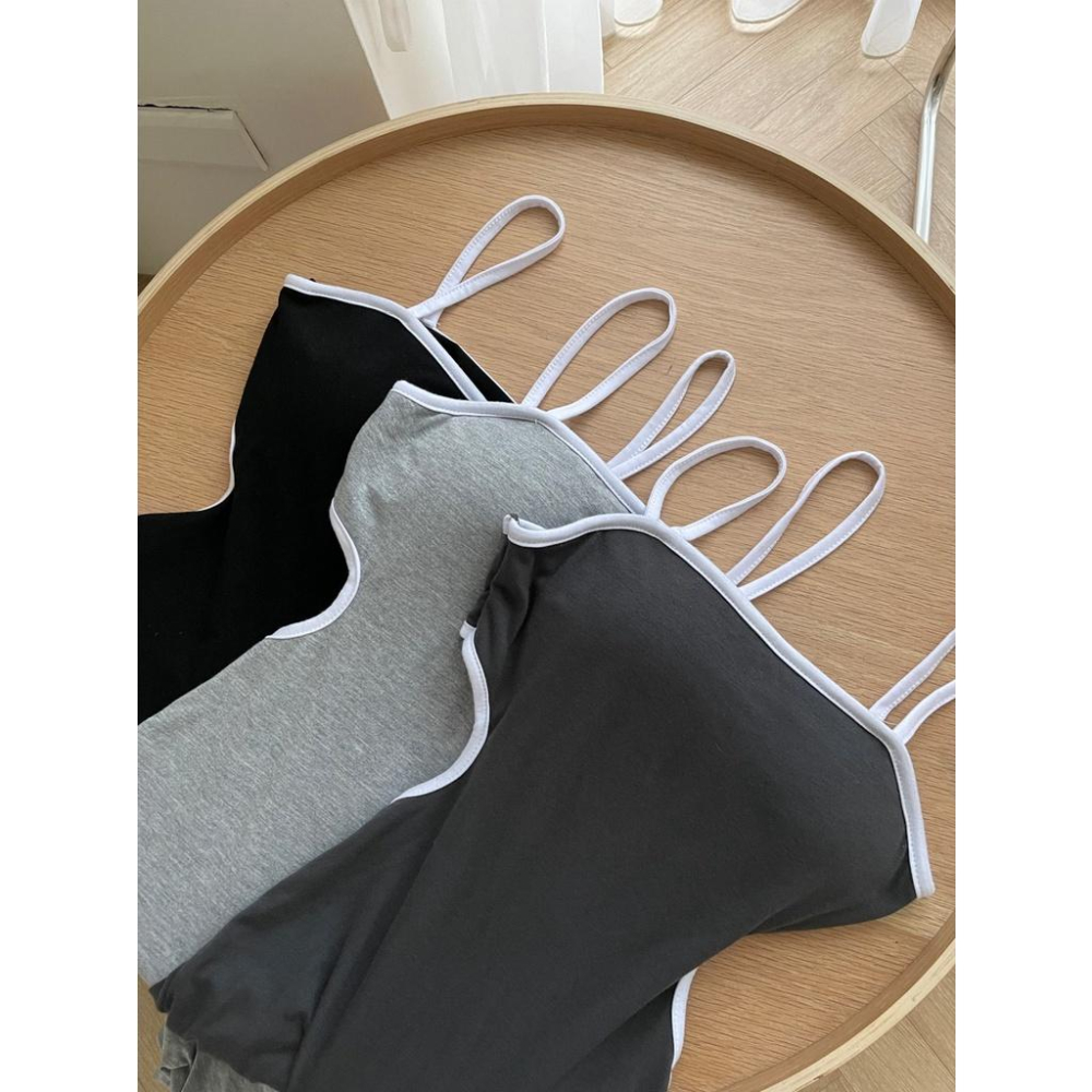 【DOE.FF】 休閒滾邊挖腰bra長洋｜現貨｜ 連身洋裝 連身裙 洋裝 包臀洋裝 休閒洋裝-細節圖8