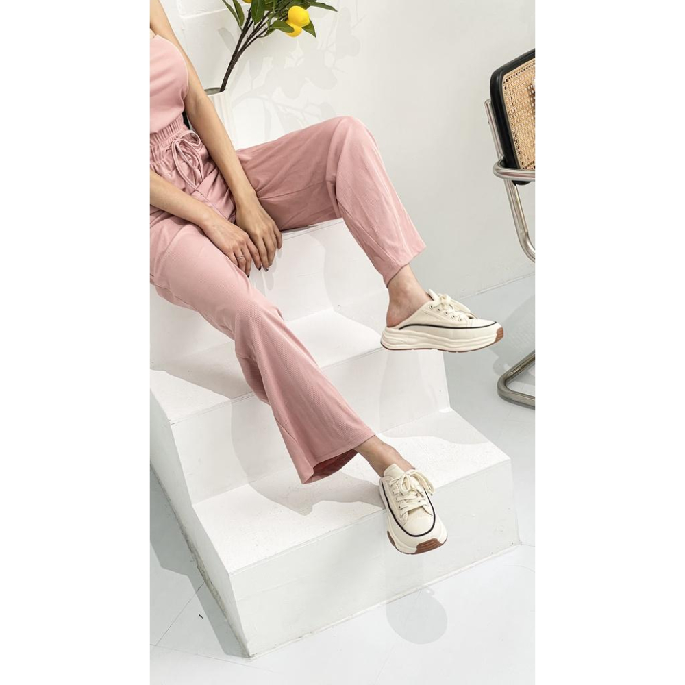 【DOE.FF】帆布鬆糕厚底懶人拖鞋｜現貨｜懶人拖 拖鞋 韓國拖鞋 帆布鞋 小白鞋 增高鞋 厚底鞋 球鞋 休閒鞋-細節圖5