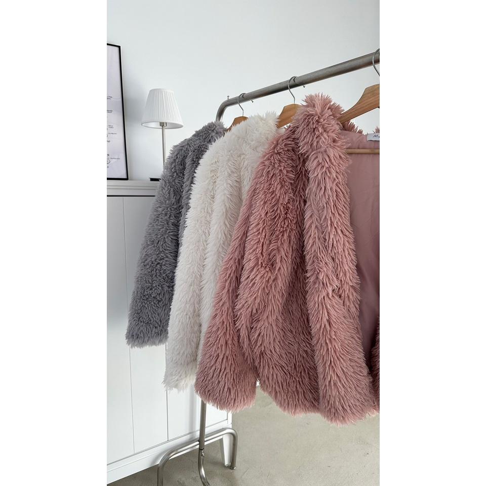 【DOE.FF】新品上市皮草連帽大衣外套｜現貨｜連帽外套 保暖外套 毛外套 冬天外套女  毛毛外套 毛毛上衣 INS-細節圖8