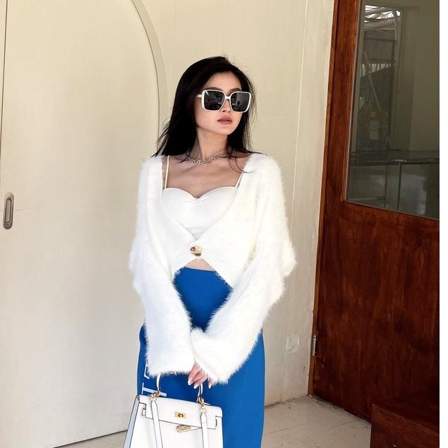 【DOE.FF】 金釦水貂毛短版外套 （現貨） 水貂毛外套 針織外套 短版外套 保暖外套 毛毛外套 厚外套 外套女 女裝-細節圖8